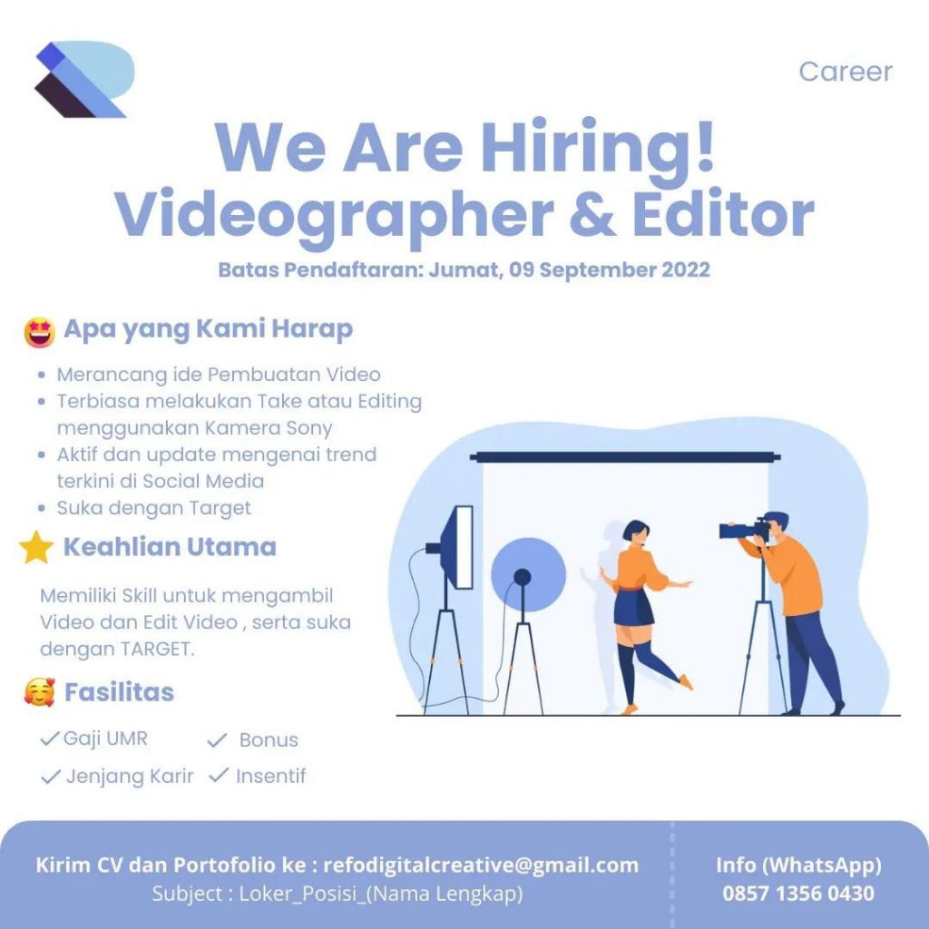 We Are Hiring Vidiographer&Editor