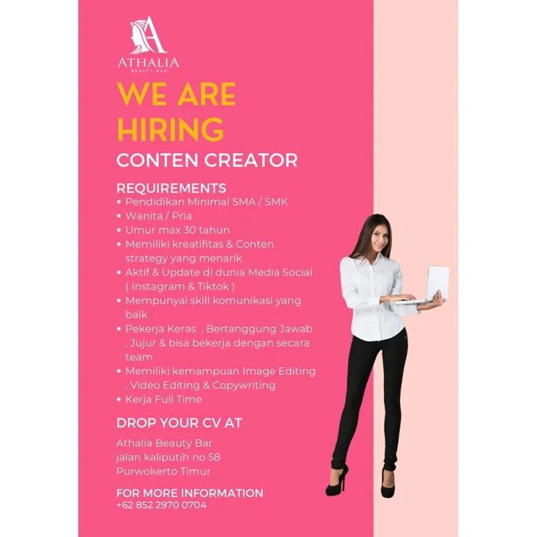 we are hiring! conten creator